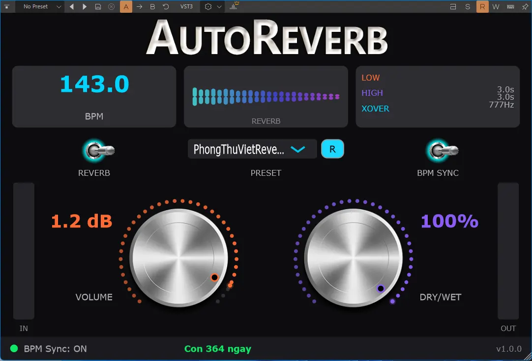 VST Plugin Auto Reverb - PHÒNG THU VIỆT